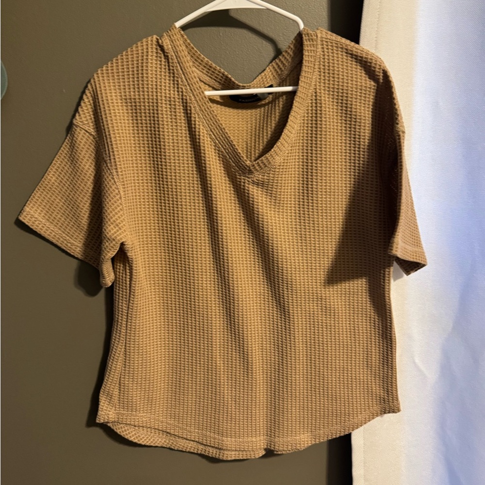 Tan Waffle Knit Sweater